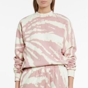 High-Neck Tie-Dye Brushed-Back Cotton Sweatshirt | Les Tien